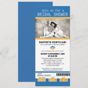 Convite Chá de panela de Bilhete Azul Amarelo