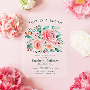 Convite Chá de panela de Blogues Florais Verdes Rosa