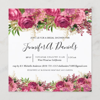 Convite Chá de panela de Bloom de Aquarela