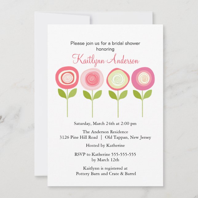 Convite Chá de panela de Blooms (Frente)