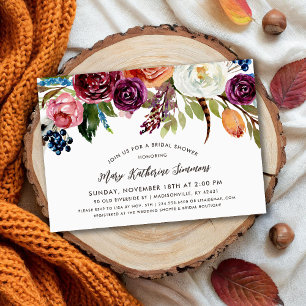 Convite Chá de panela de Blooms do Autumn Boho