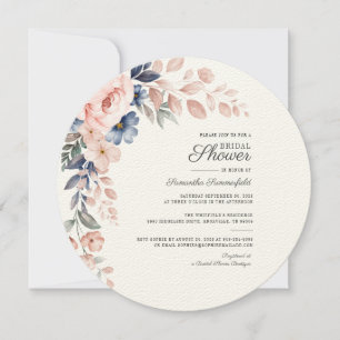 Convite Chá de panela de Bloqueio de Cor Floral Rosa