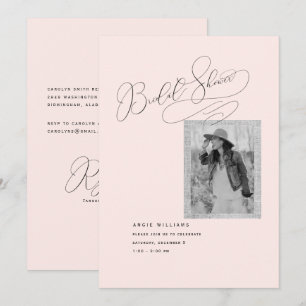 Convite Chá de panela de Blush de Fotografias B/W Elegant