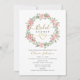 Convite Chá de panela de Blush Floral Elegante de Aquarela