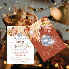 Convite Chá de panela de Bola de Disco Laranja Queimada Fl