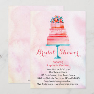 Convite Chá de panela De Bolo De Casamento Por Aquarela