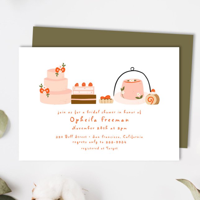 Convite Chá de panela De Bolos De Berry De Mão Doce (Criador carregado)