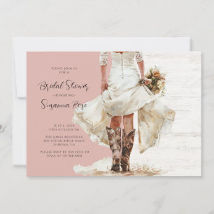 Convite Chá de panela de Boots do Noivo Vestido