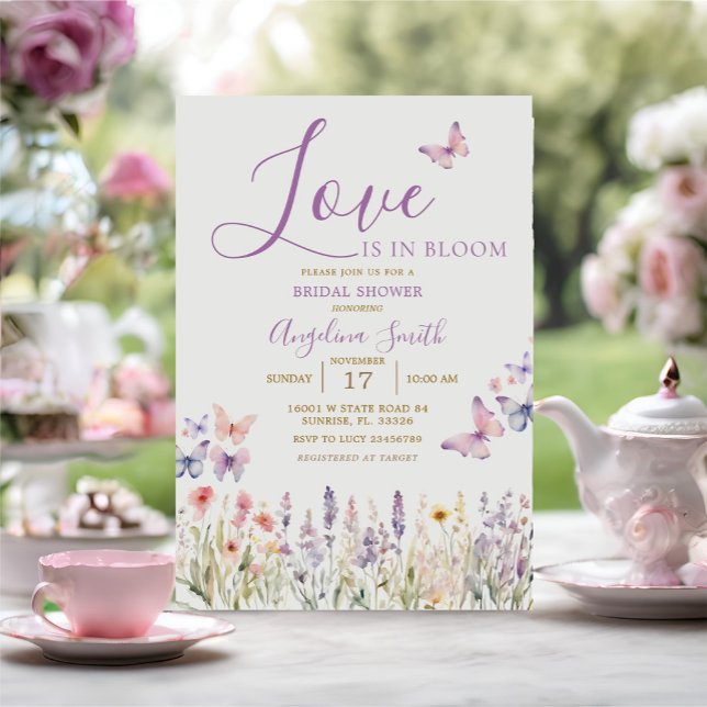 Convite Chá de panela de Borboleta Floral (Criador carregado)