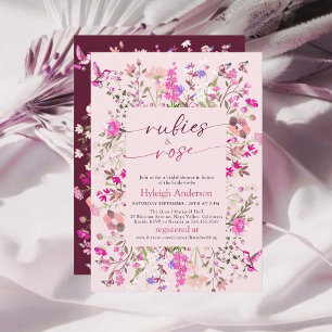 Convite Chá de panela de borboleta rosa