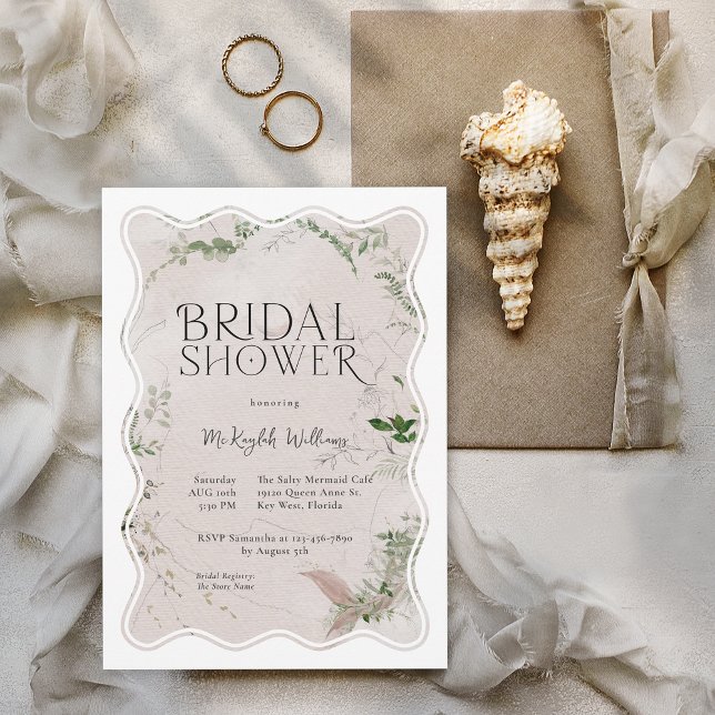 Convite Chá de panela de Borda Onda Moderna (Available as printed or digital download!)