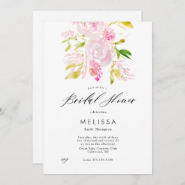 Convite Chá de panela de bouquet de Watercolor Rose