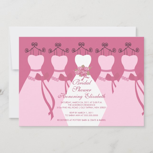 Convite Chá de panela de Bridesmaids cor-de-rosa (Frente)