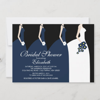 Convite Chá de panela de Bridesmaids de noiva azul