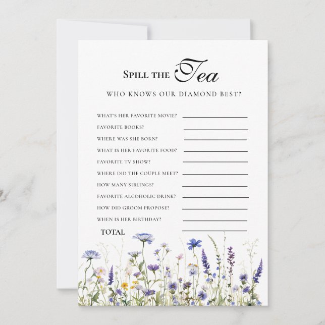 Convite Chá de panela de Bridgerton - Roxo de Orçamento (Frente)