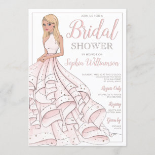 Convite Chá de panela de Brilho Louro de Glitter Glam