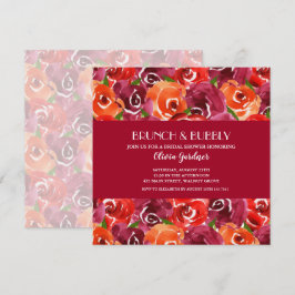 Convite Chá de panela de Brunch e Bubble Floral
