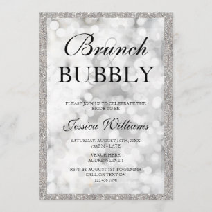 Convite Chá de panela de Brunch e Bubble Sequins