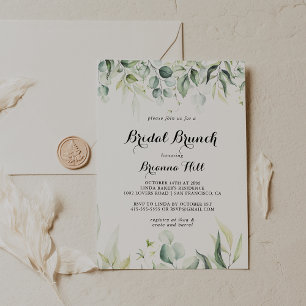 Convite Chá de panela de Brunt de Bridal Eucalyptus Waterc