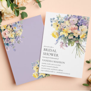 Convite Chá de panela de BUQUÊ de BRIDE de Pastel Bloom