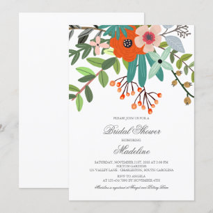 Convite Chá de panela de Buquê Floral