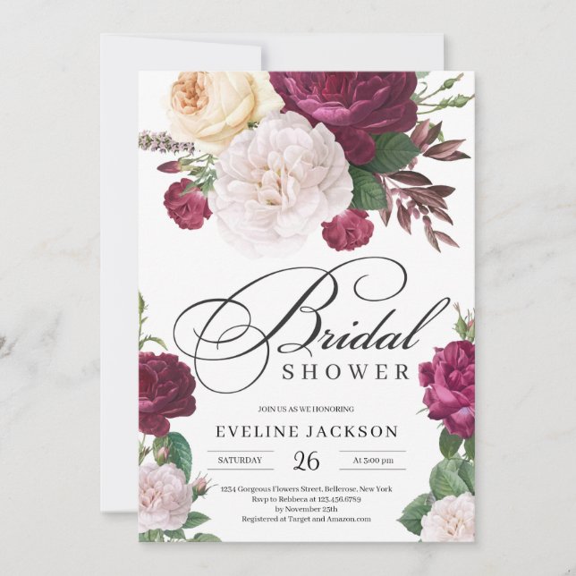 Convite chá de panela de burguês de boho vermelho (Frente)