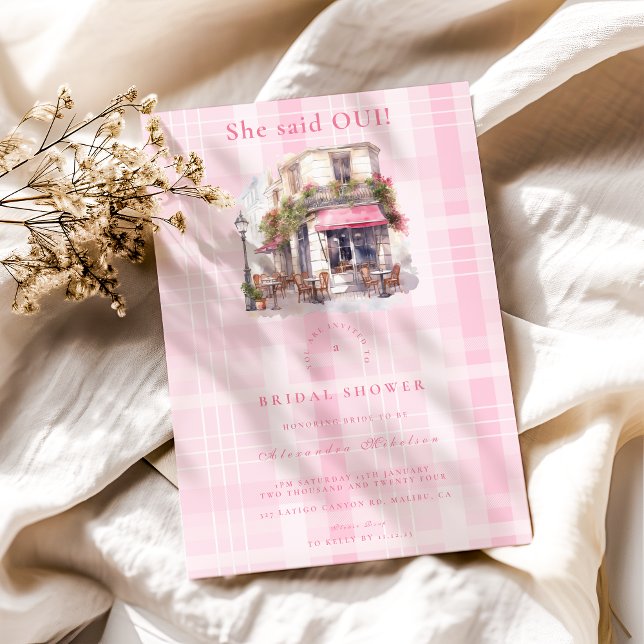 Convite Chá de panela de Café Francês Rosa (Criador carregado)