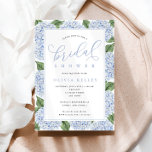 Convite Chá de panela de Caligrafia Azul Hydrangea Flores<br><div class="desc">Esta bela design apresenta flores azuis de hydrangea e seu texto personalizado. Use o formulário modelo para adicionar suas informações.</div>