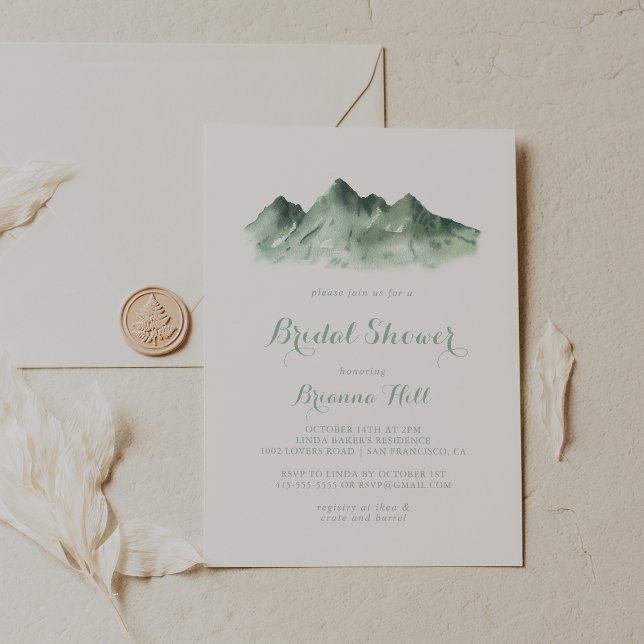 Convite Chá de panela de Caligrafia de Green Mountain (Criador carregado)