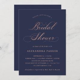 Convite Chá de panela de Caligrafia Dourada Faux refinado