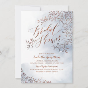 Convite Chá de panela de caligrafia floral com rústico e p