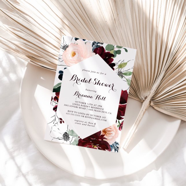 Convite Chá de panela de Caligrafia Ilustrada por Aquarela (Criador carregado)