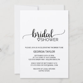 Convite Chá de panela de Caligrafia Kraft Simples