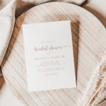 Convite Chá de panela de Caligrafia Minimalista Dourada<br><div class="desc">Este chá de panela de caligrafia minimalista rosa é perfeito para um chá de casamento rústico. O design simples e elegante apresenta a tipografia de script clássico e de rico em rosa dourado e branco.</div>
