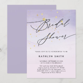 Convite Chá de panela de Caligrafia por Aquarela Roxa Mode