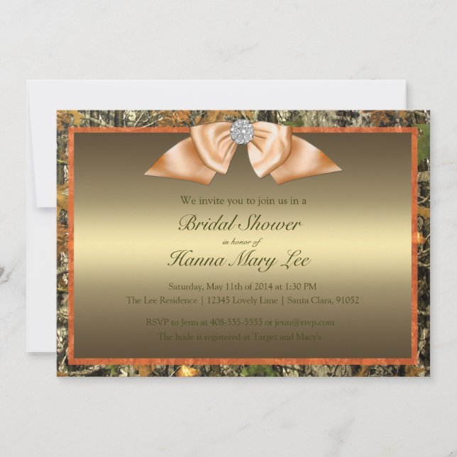 Convite Chá de panela de Camo da caça (Frente)