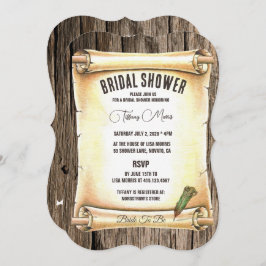 Convite Chá de panela de Caneta de Rolagem e Folha Exclusi