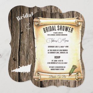 Convite Chá de panela de Caneta de Rolagem e Folha Exclusi