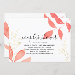 Convite Chá de panela De Casais De Casamento Botânico Dour