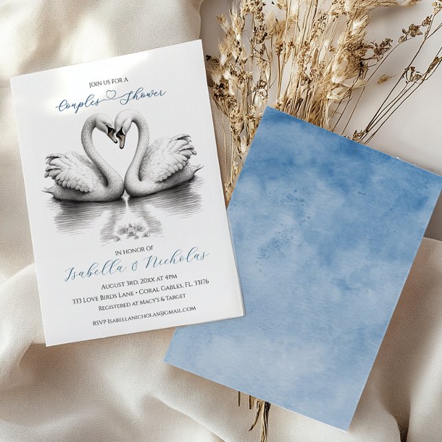 Convite Chá de panela de Casais de Pássaros com Amor Cardí (Couple Shower Invite)