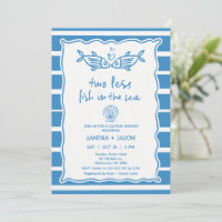 Chá de panela de Casais de peixes com risca azul d