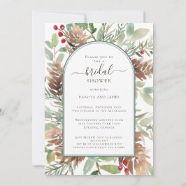 Convite Chá de panela de Casais de verde russo com aquarel