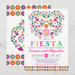 Convite Chá de panela de Casais Floral do Fiesta Mexicano
