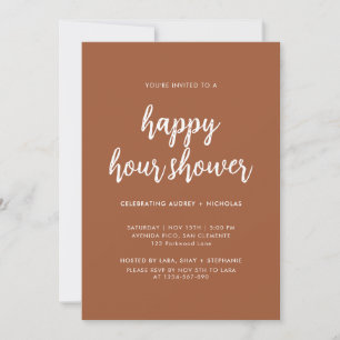 Convite Chá de panela de Casal Terracotta Happy Hour