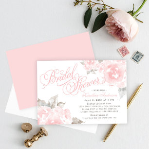 Convite Chá de panela de Casamento com Rosa de Aquarela R