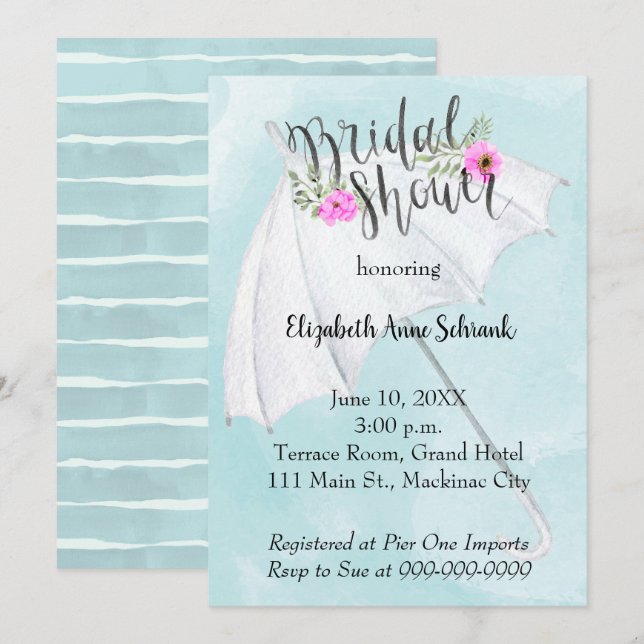 Convite Chá de panela de Casamento da primavera (Frente/Verso)