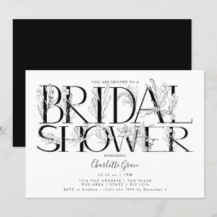 Convite Chá de panela de Casamento da Tipografia Floral N