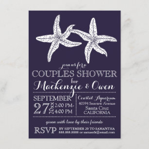 Convite Chá de panela de Casamento de Casais de Starfish d