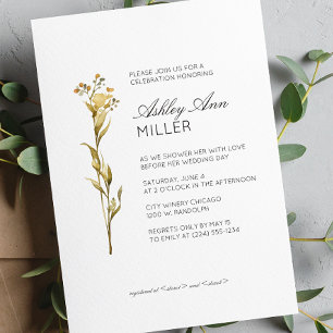 Convite Chá de panela de Casamento de Detalhes Florais Mín