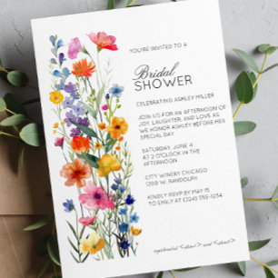 Convite Chá de panela de Casamento de Detalhes Florais Mín